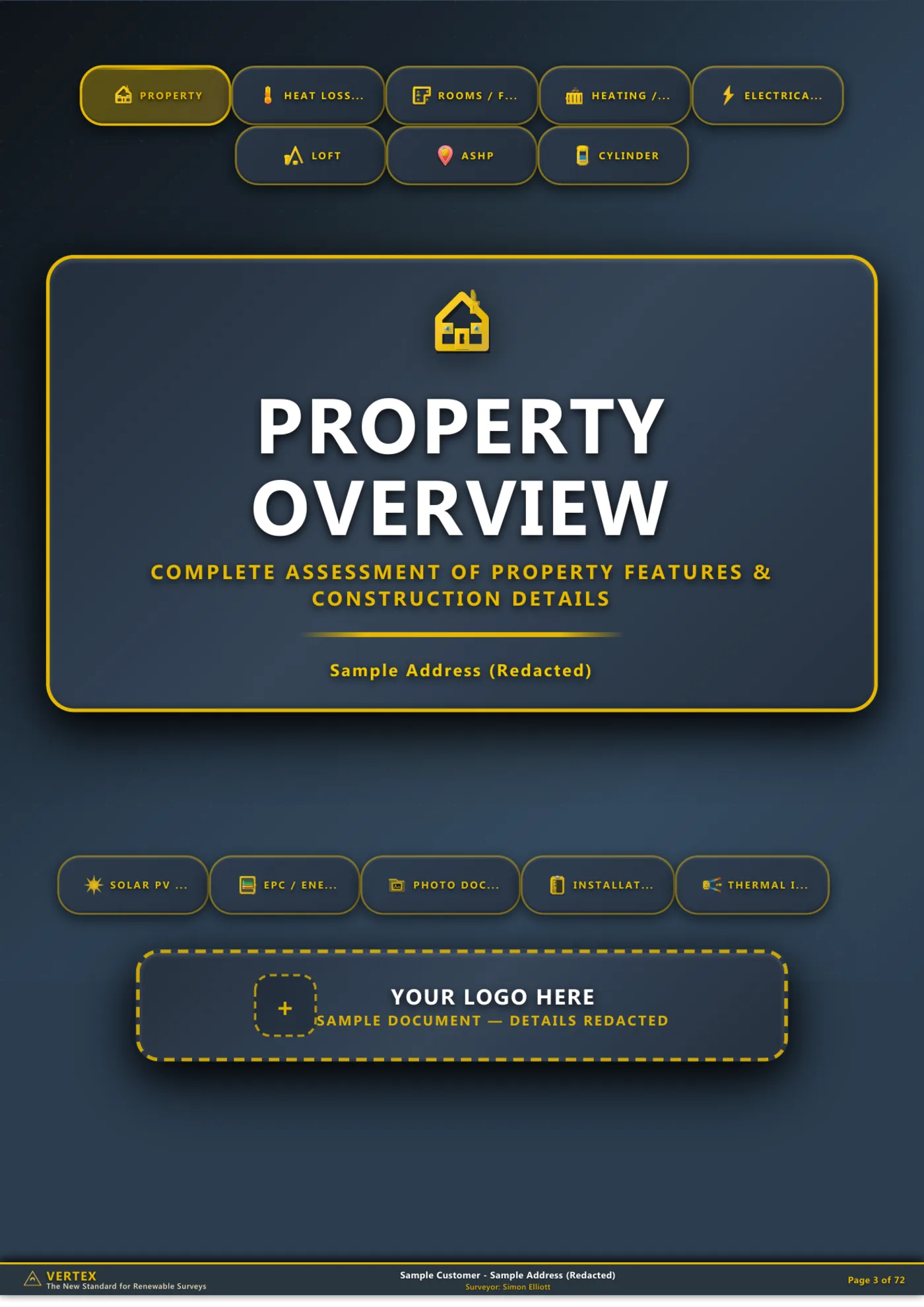 Sample pack electrical evidence example (anonymised)